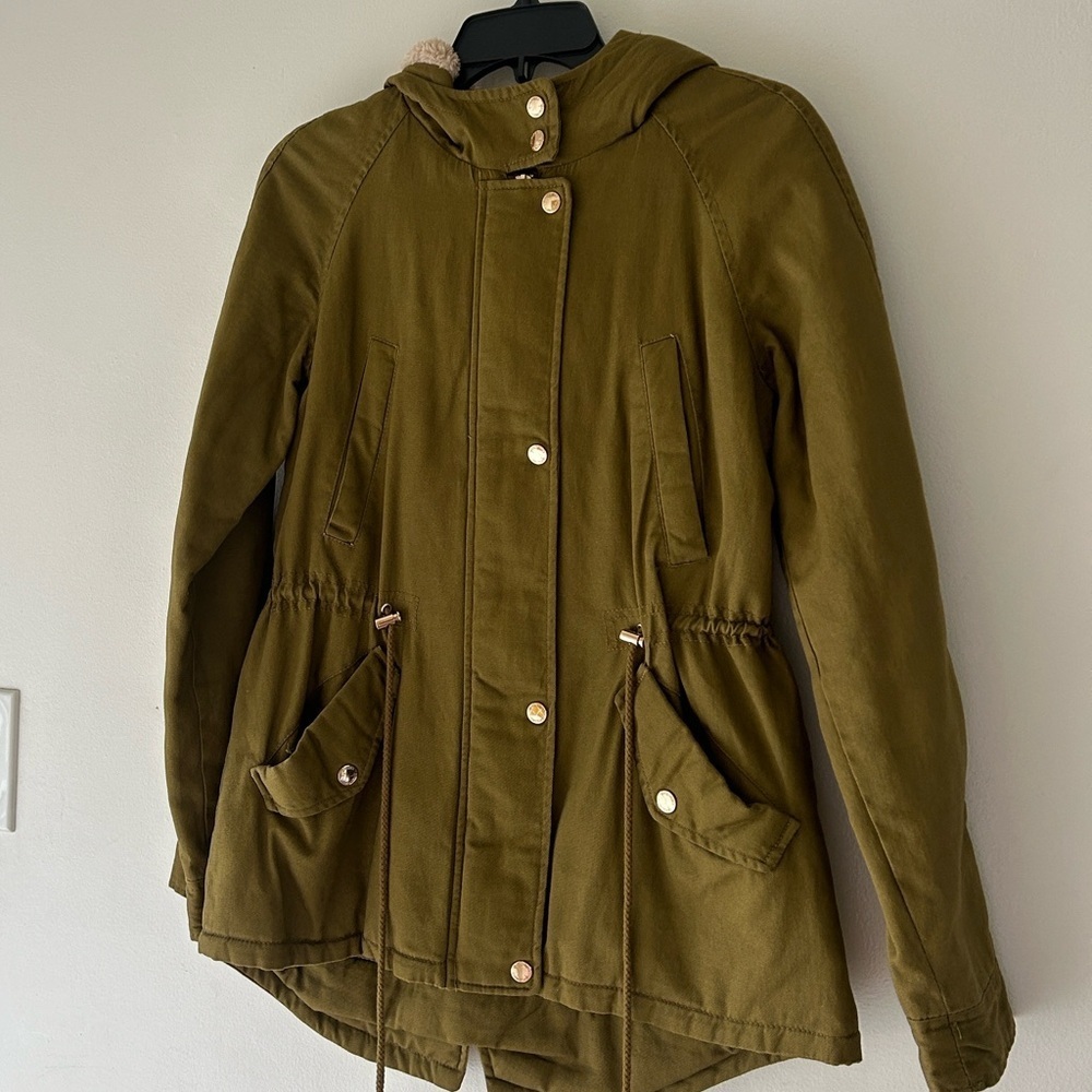 Olive Hooded Parka Jacket - Picture 10 of 12